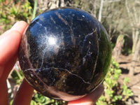 Polished Rare Iolite Spheres x 2 From Ambatofinandrahana, Madagascar - Toprock Gemstones and Minerals