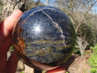 Polished Rare Iolite Spheres x 2 From Ambatofinandrahana, Madagascar - Toprock Gemstones and Minerals