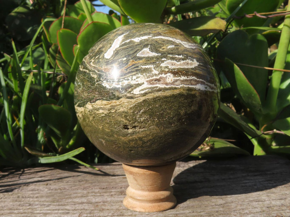Polished Banded Ocean Jasper Sphere x 1 From Madagascar - TopRock