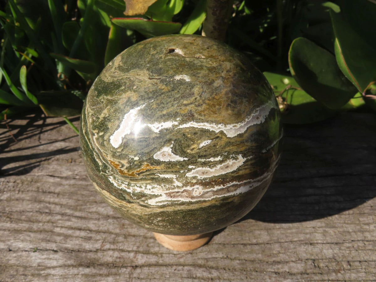 Polished Banded Ocean Jasper Sphere x 1 From Madagascar - TopRock
