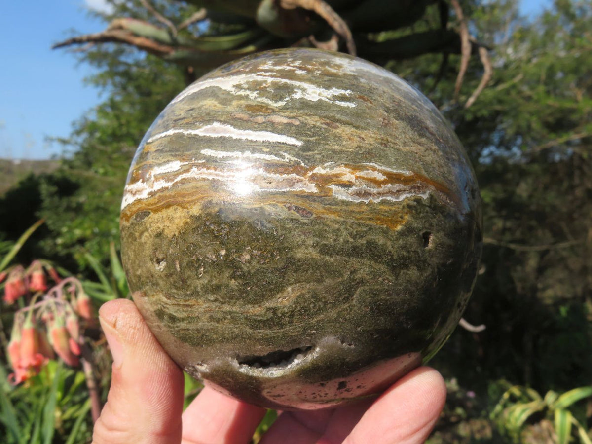 Polished Banded Ocean Jasper Sphere x 1 From Madagascar - TopRock