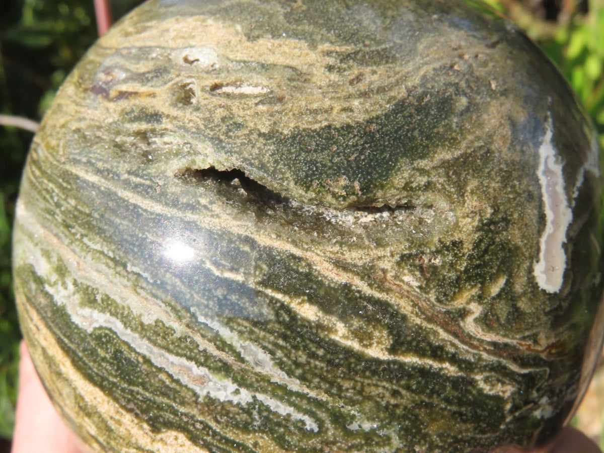 Polished Banded Ocean Jasper Sphere x 1 From Madagascar - TopRock