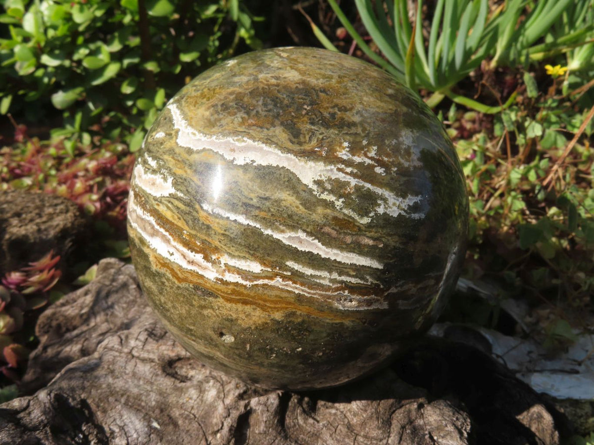 Polished Banded Ocean Jasper Sphere x 1 From Madagascar - TopRock
