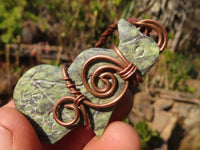 Polished Copper Wire Wrapped Ancient Eagle Pendants  x 6 From Zimbabwe - Toprock Gemstones and Minerals