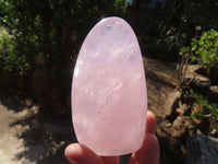Polished Pink Rose Quartz Points & Standing Free Form x 3 From Antsirabe, Madagascar - Toprock Gemstones and Minerals