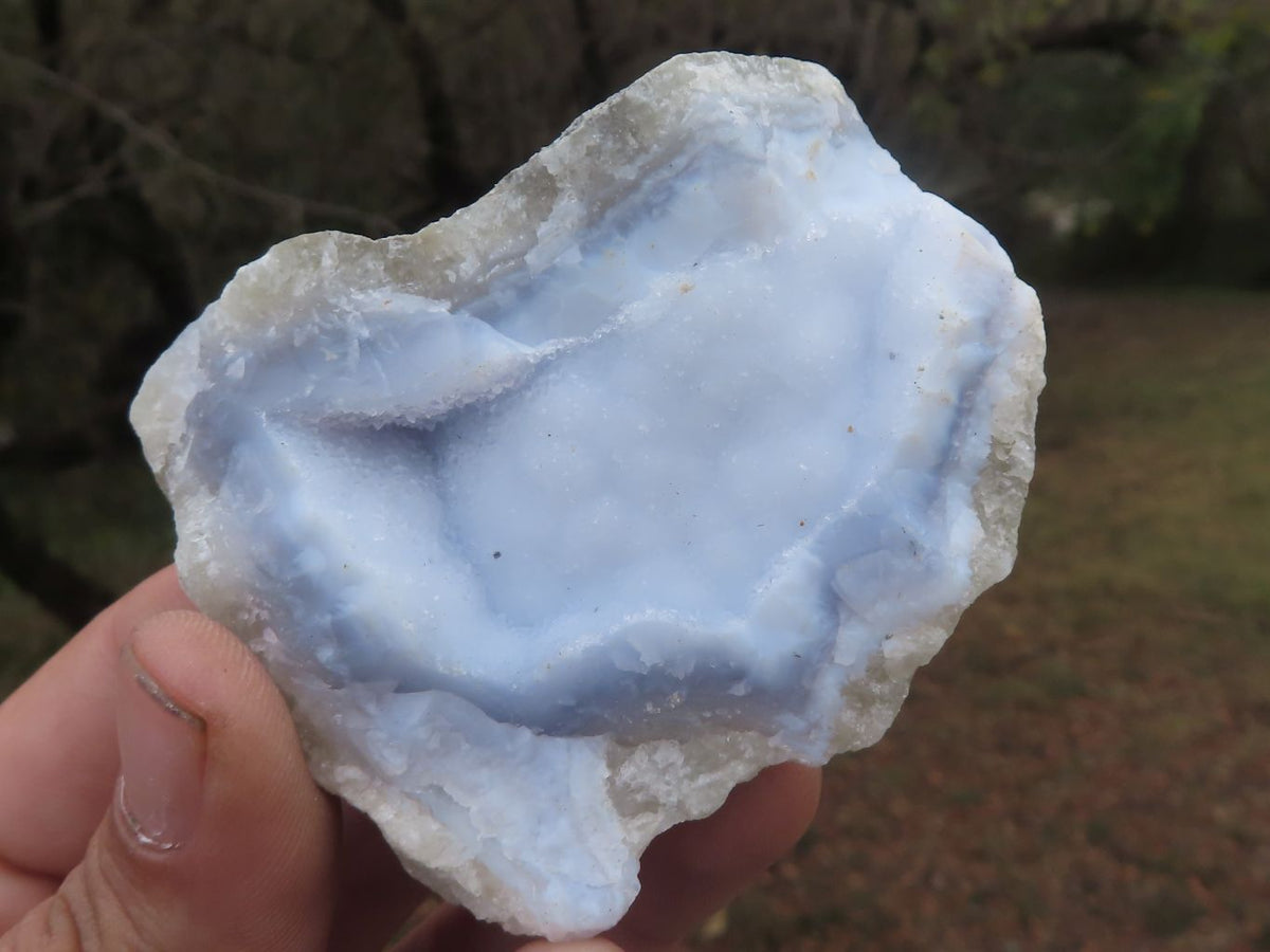 Natural Small Blue Lace Agate Geode Specimens x 24 From Nsanje, Malawi - TopRock