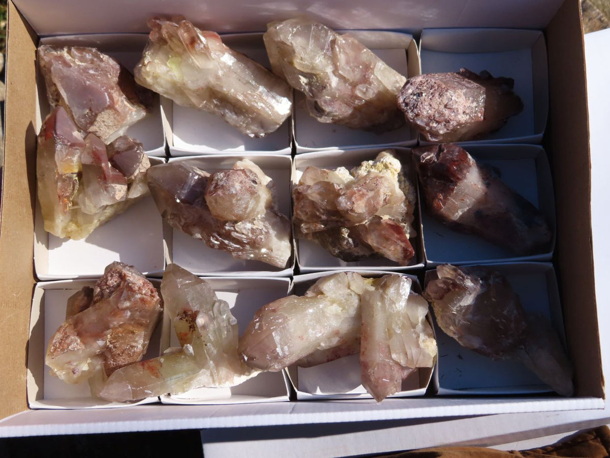 Natural Red Hematoid Crystals x 12 From Karoi, Zimbabwe - TopRock