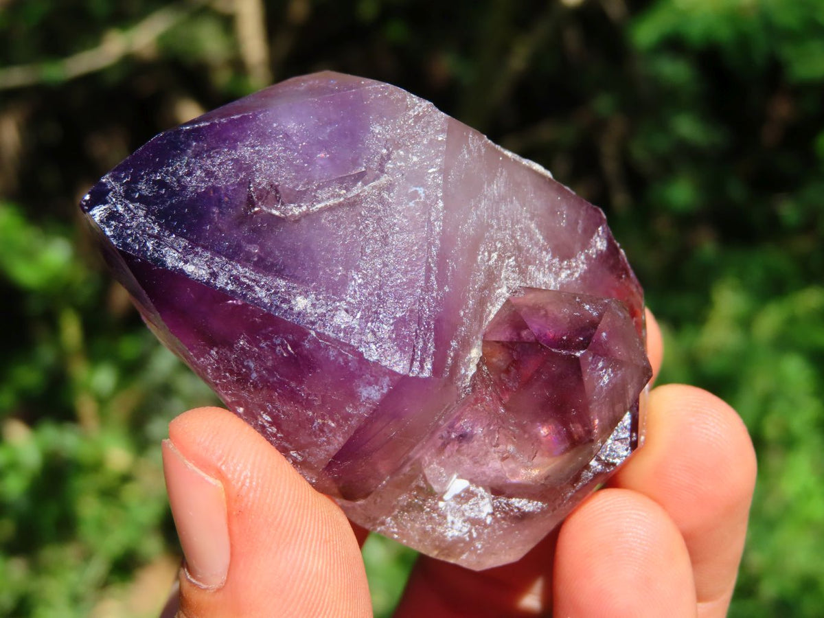 Natural Amethyst Window Quartz Crystals x 12 From Ambatondrazaka, Madagascar - TopRock