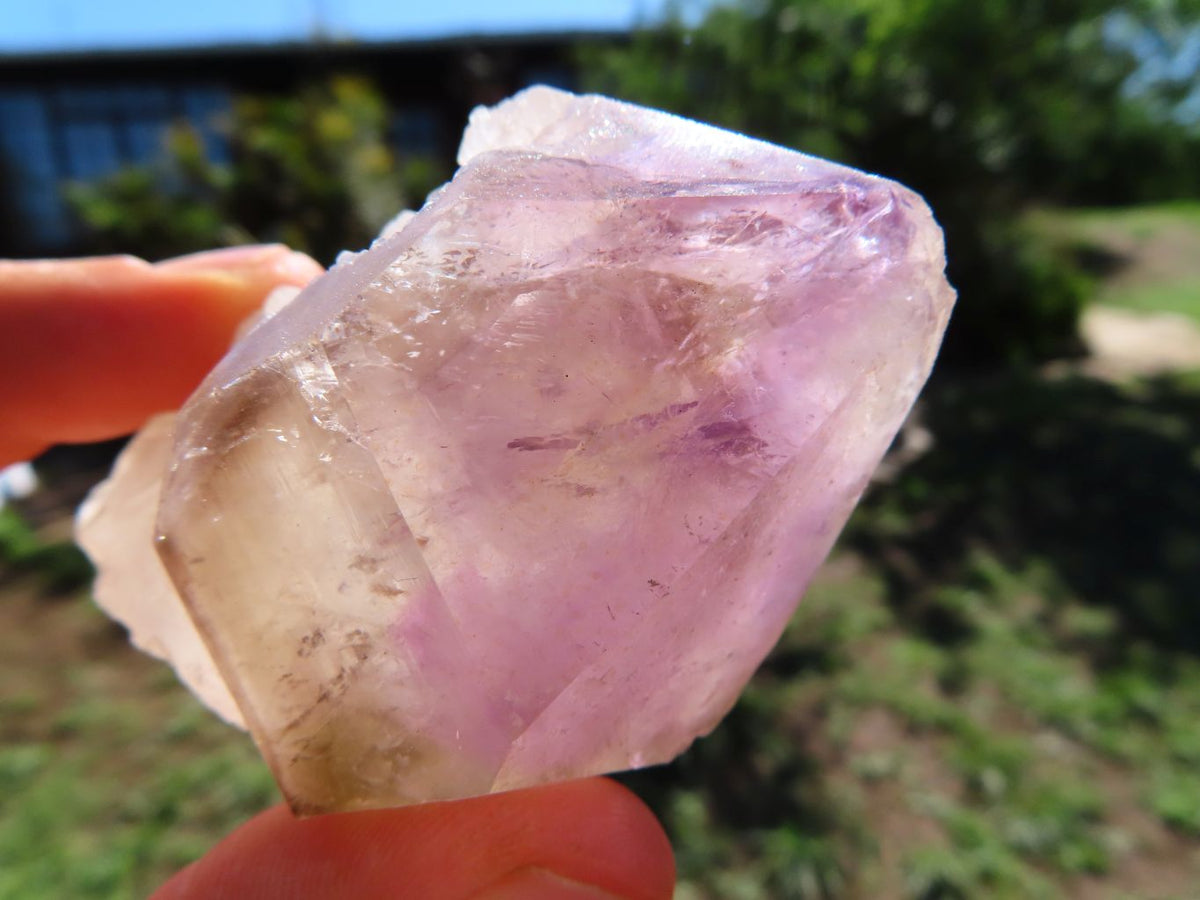 Natural Amethyst Window Quartz Crystals x 12 From Ambatondrazaka, Madagascar - TopRock