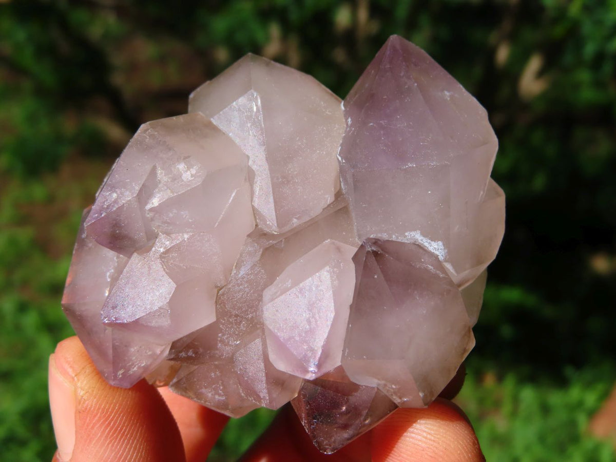 Natural Amethyst Window Quartz Crystals x 12 From Ambatondrazaka, Madagascar - TopRock