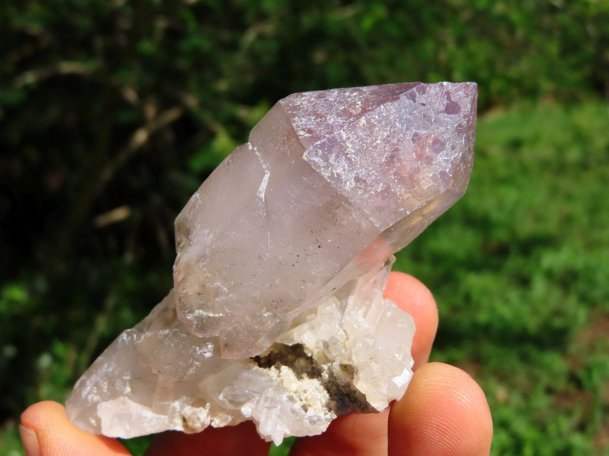 Natural Amethyst Window Quartz Crystals x 12 From Ambatondrazaka, Madagascar - TopRock
