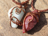 Polished Mixed Copper Wire Wrapped Jewellery Pendants x 6 From Congo - Toprock Gemstones and Minerals