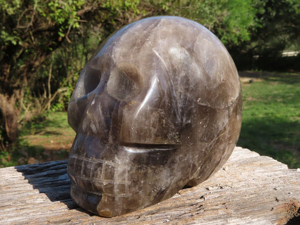 Polished Hand Carved Smokey Quartz Skull x 1 From Madagascar - TopRock