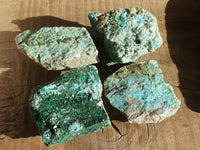 Natural Drusy Chrysocolla & Malachite Dolomite Specimens x 4 From Congo - Toprock Gemstones and Minerals