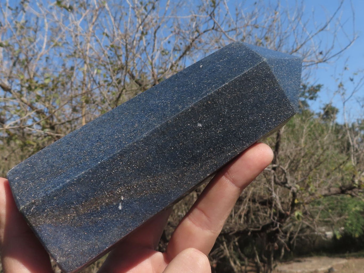 Polished Blue Lazulite Points x 2 From Madagascar - TopRock