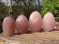 Polished Gemmy Pink Rose Quartz Standing Free Forms x 4 From Madagascar - Toprock Gemstones and Minerals
