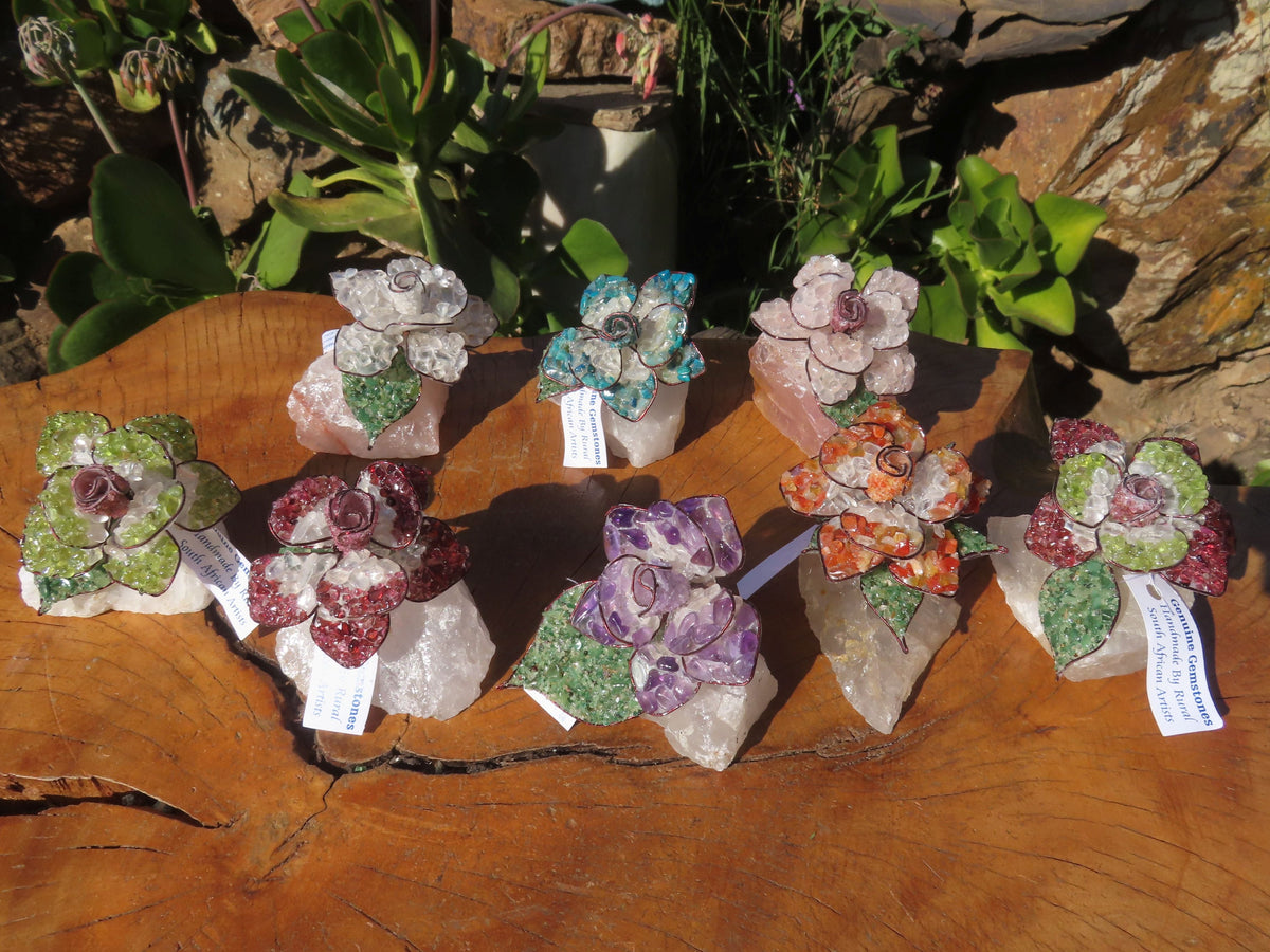 Polished Large Gemstone Art Rose - sold per piece - From South Africa - TopRock