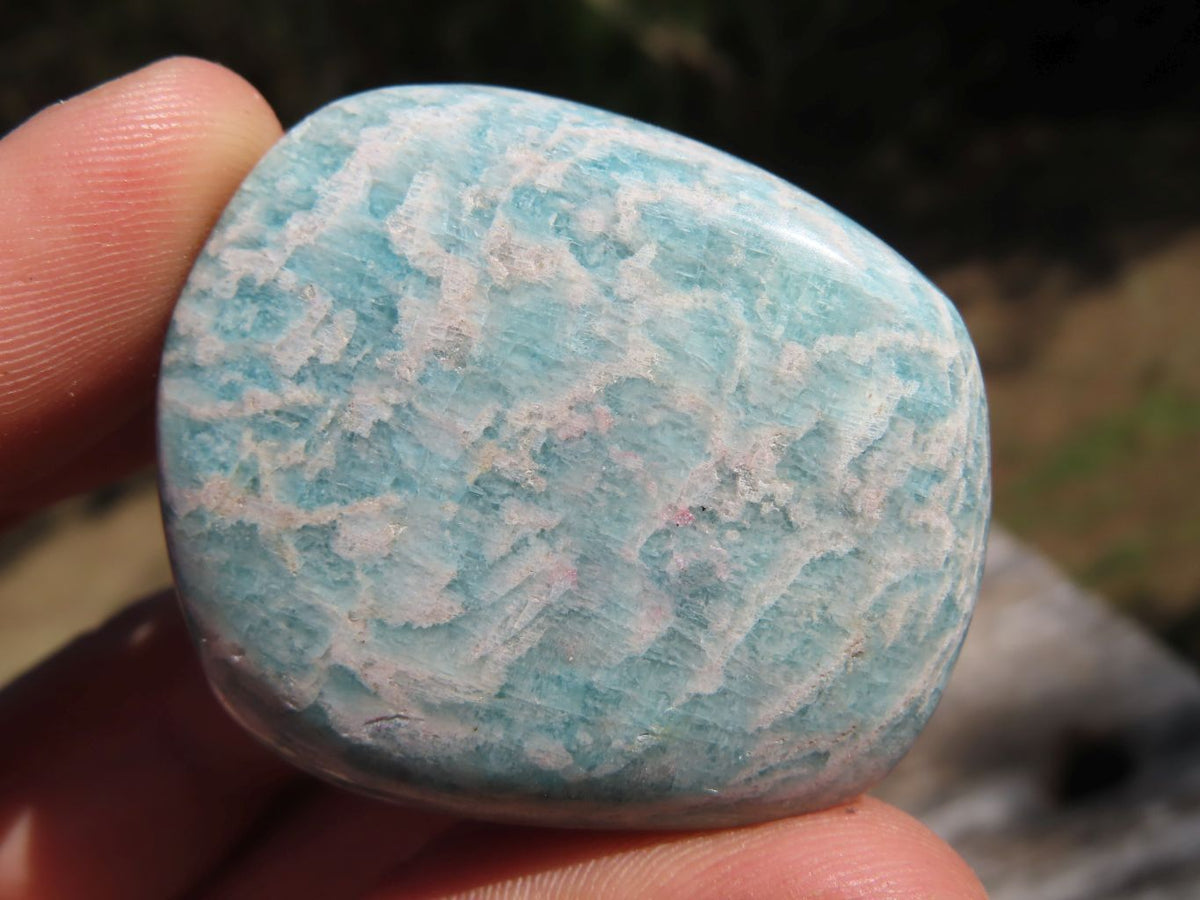 Polished Blue Kobi Amazonite Gallets x 18 From Zimbabwe - TopRock