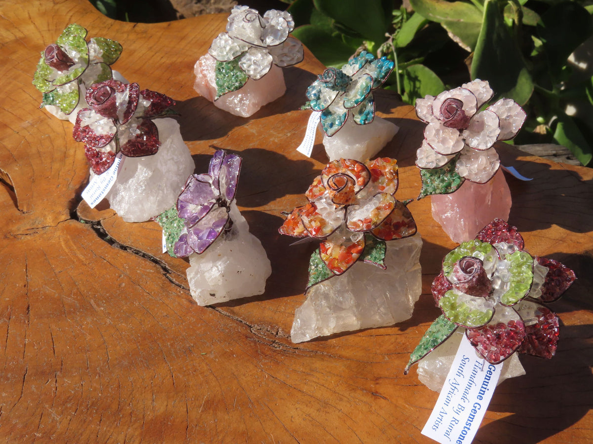 Polished Large Gemstone Art Rose - sold per piece - From South Africa - TopRock
