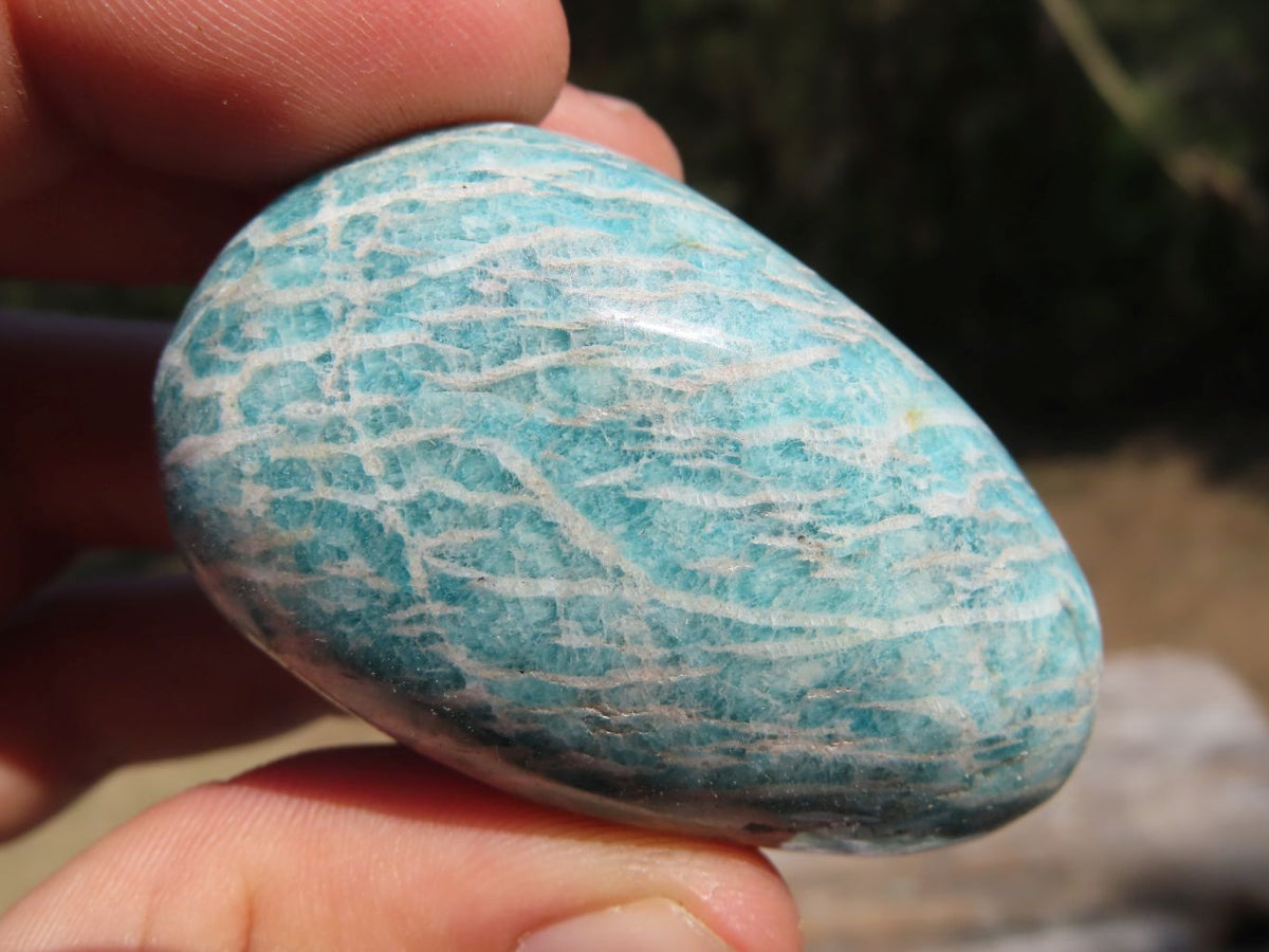 Polished Blue Kobi Amazonite Gallets x 18 From Zimbabwe - TopRock