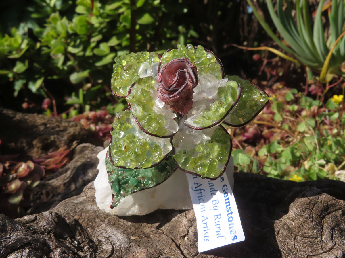 Polished Large Gemstone Art Rose - sold per piece - From South Africa - TopRock