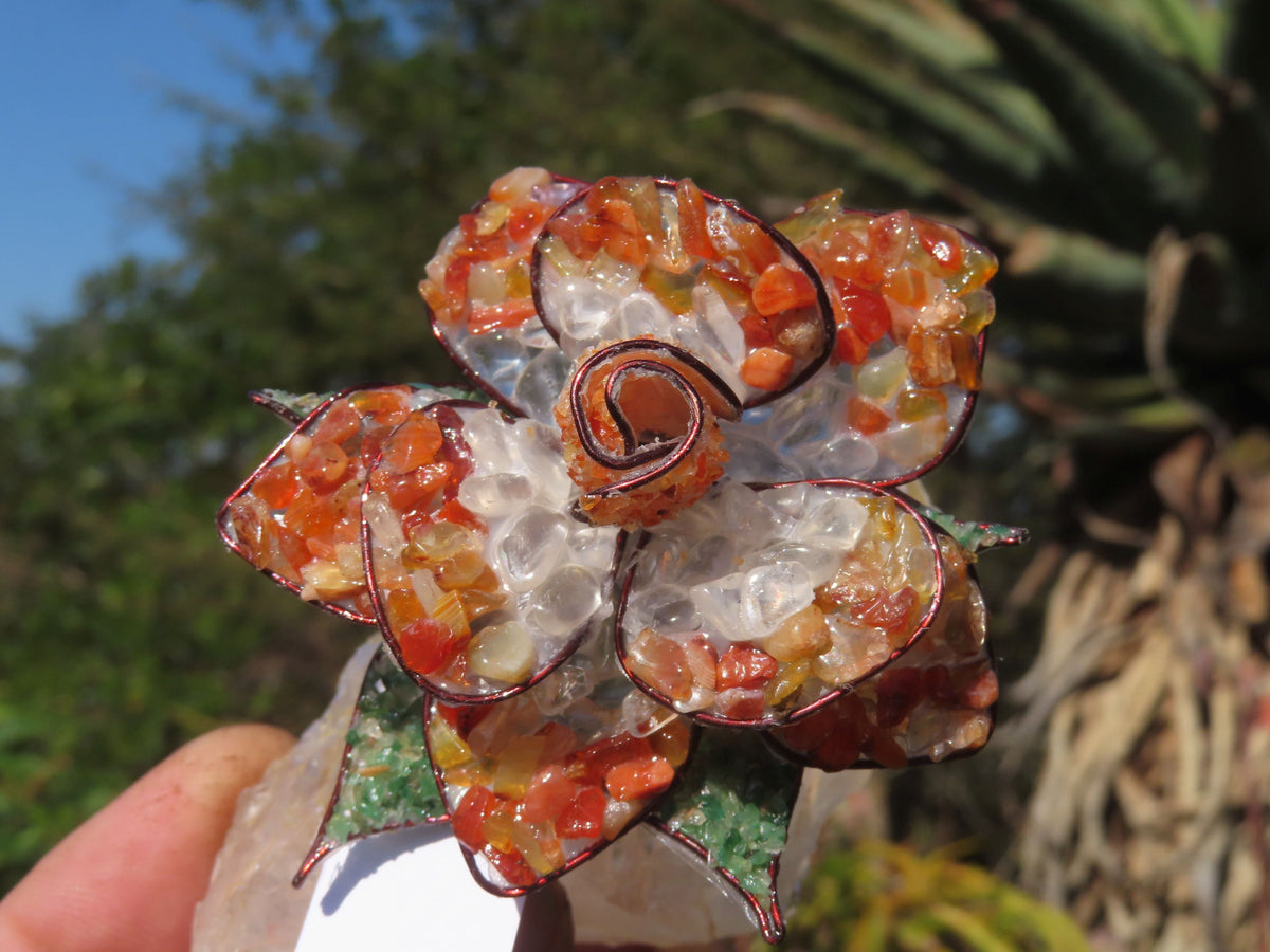 Polished Large Gemstone Art Rose - sold per piece - From South Africa - TopRock
