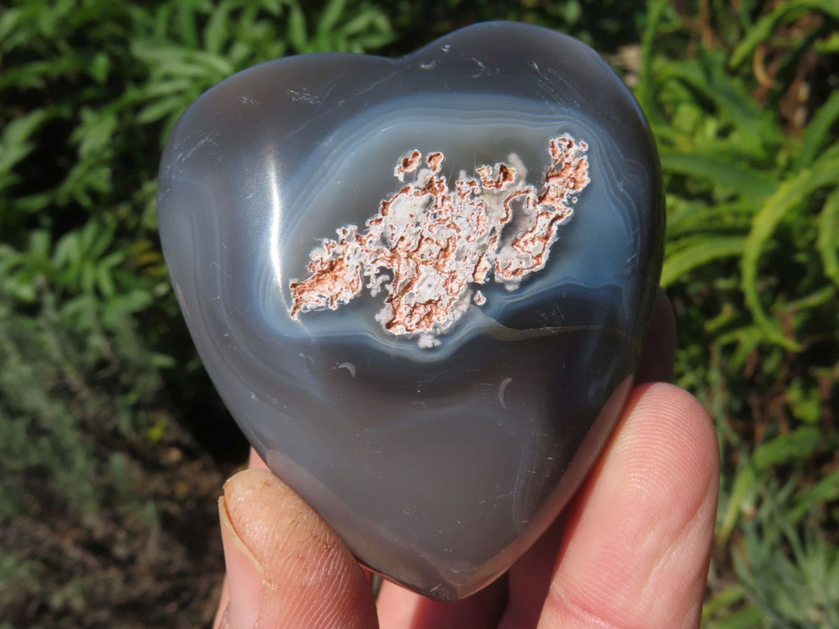 Polished Agate Hearts x 6 From Madagascar - TopRock
