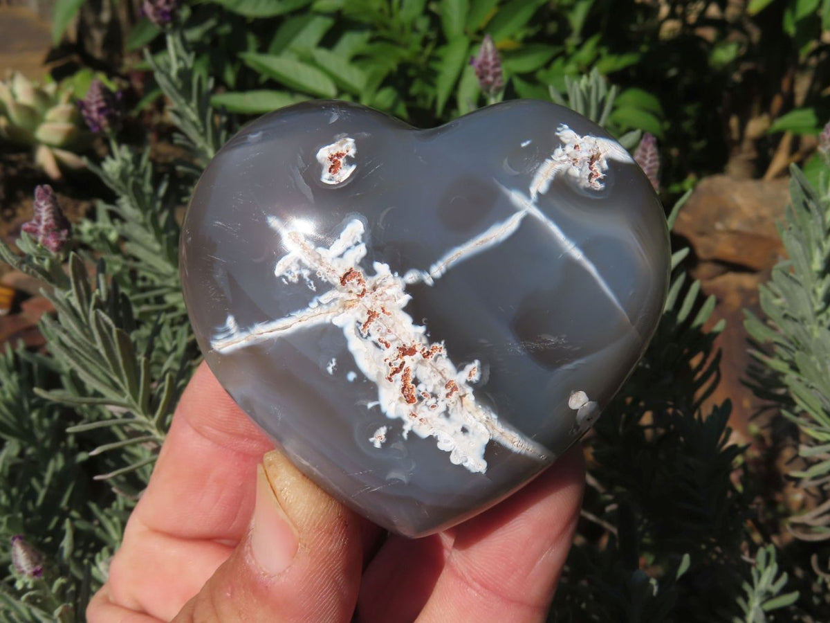 Polished Agate Hearts x 6 From Madagascar - TopRock