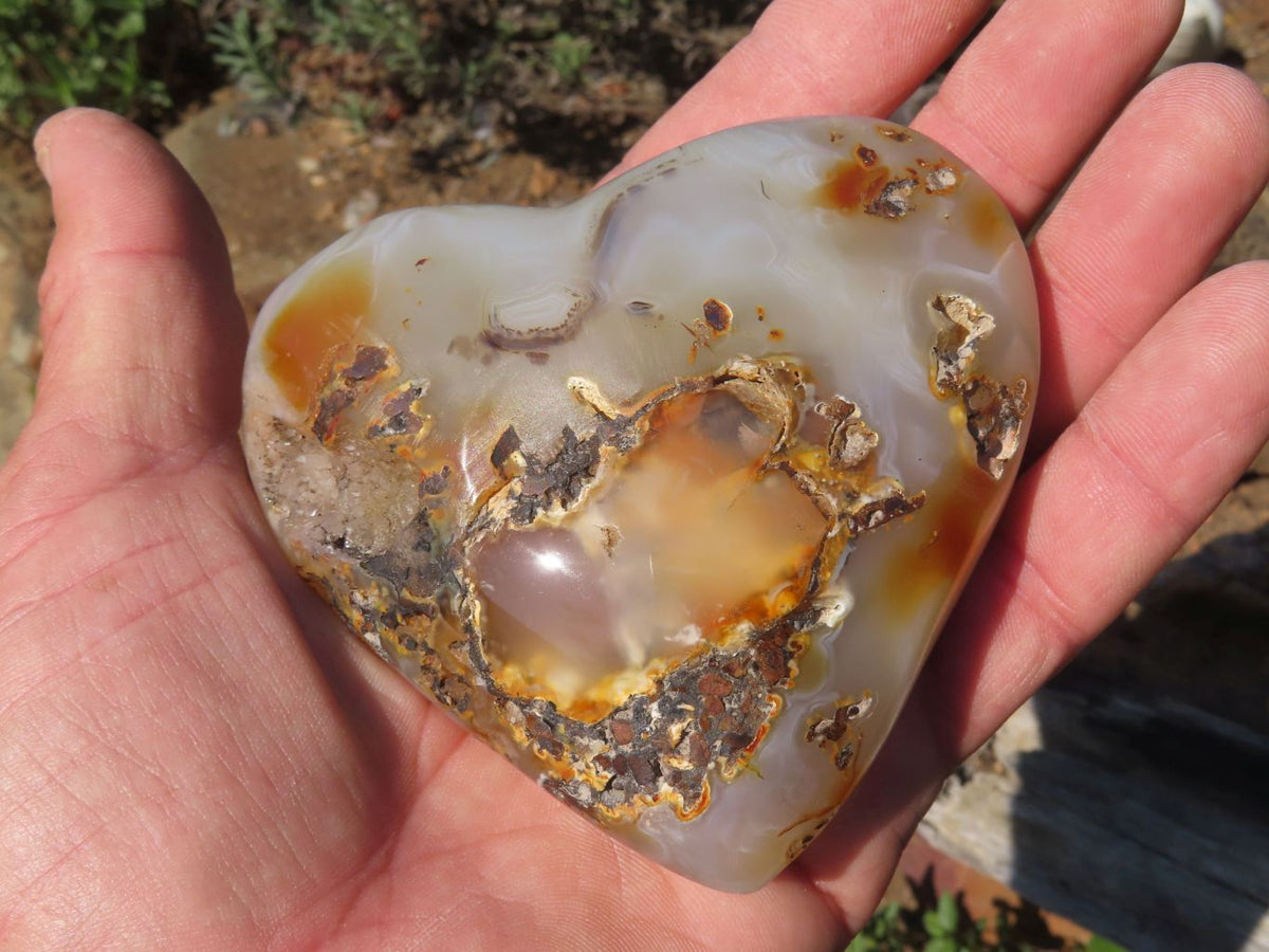 Polished Agate Hearts x 6 From Madagascar - TopRock
