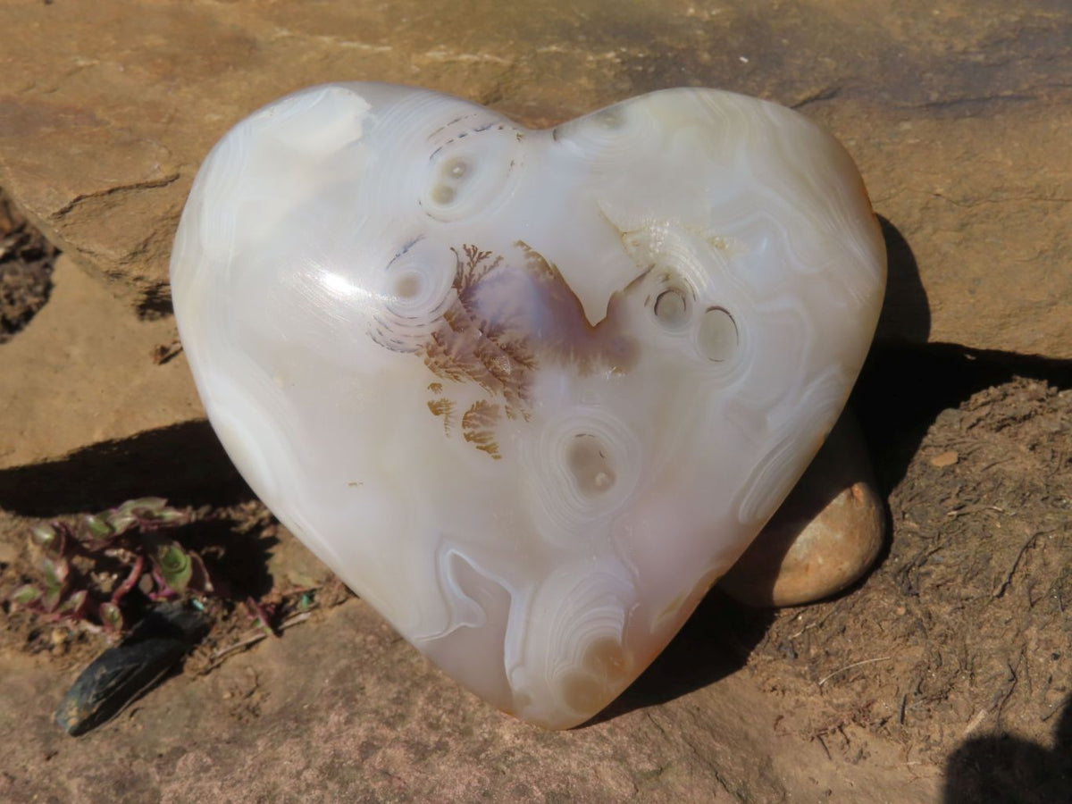 Polished Agate Hearts x 6 From Madagascar - TopRock