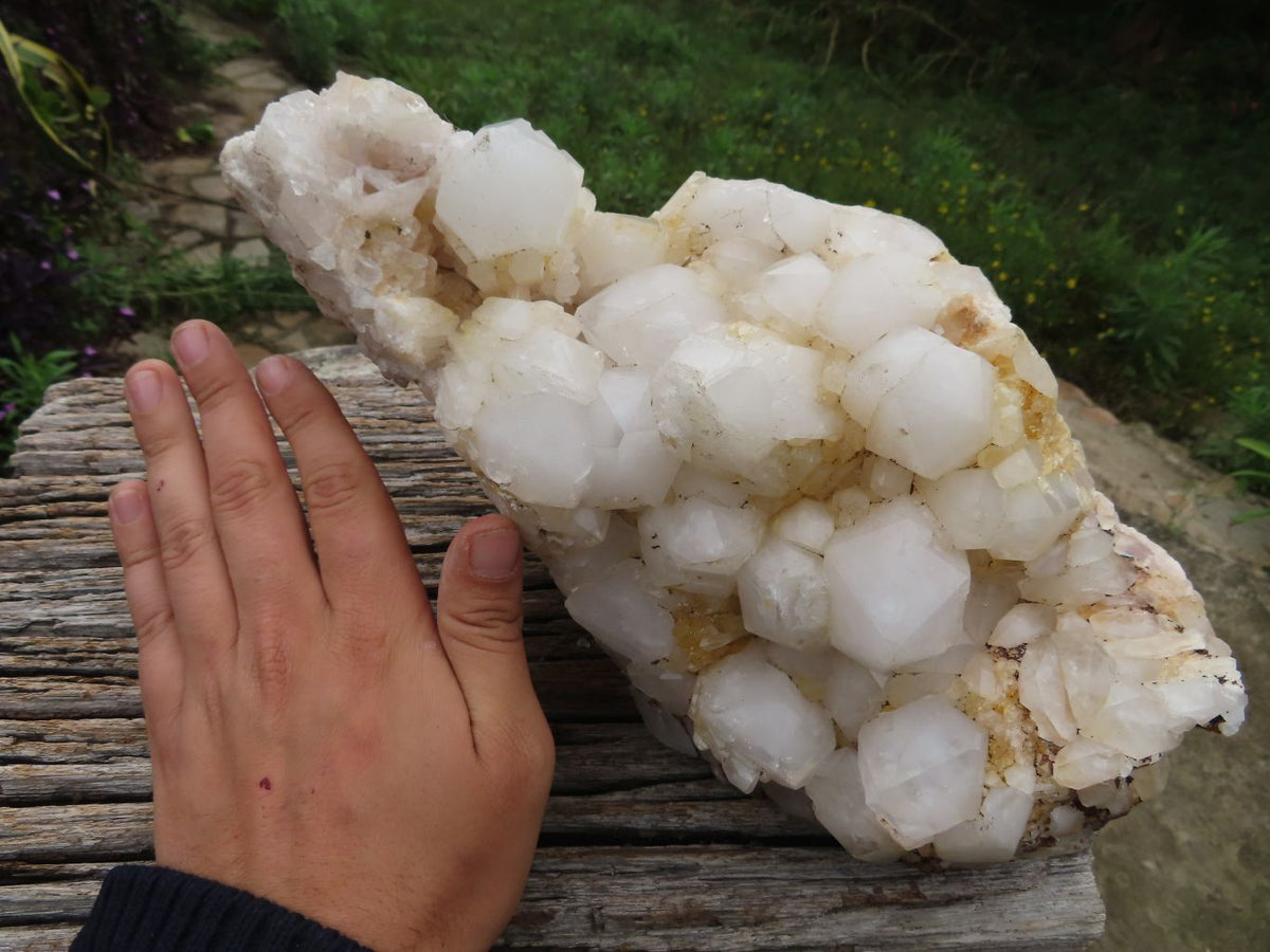 Natural Large White Phantom Quartz Cluster x 1 From Madagascar - TopRock
