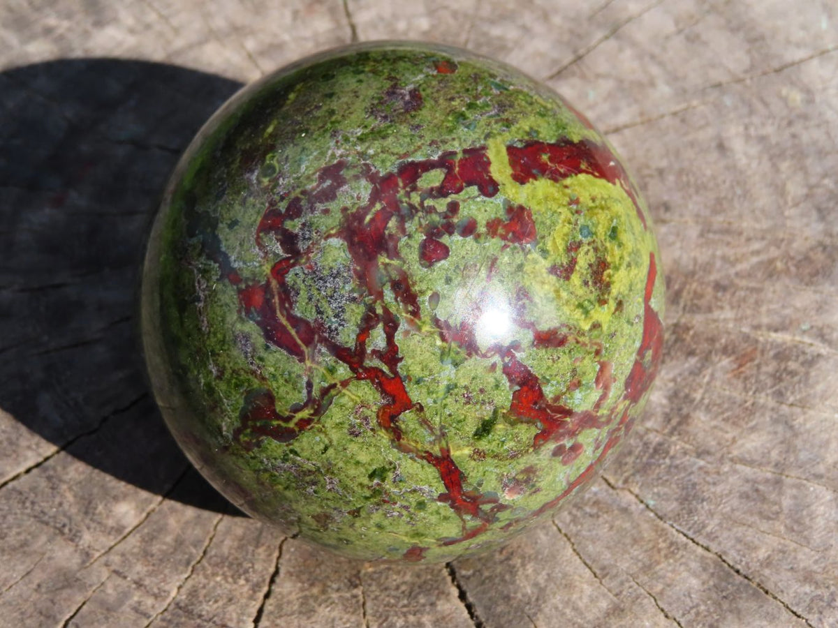 Polished Bastite Dragon Bloodstone Spheres x 2 From Tshipise, South Africa - TopRock