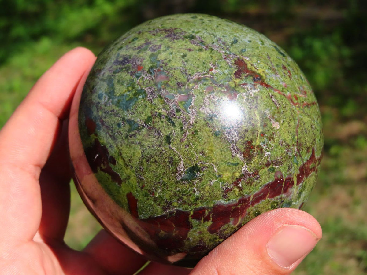 Polished Bastite Dragon Bloodstone Spheres x 2 From Tshipise, South Africa - TopRock