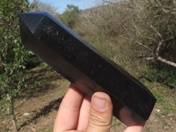 Polished Pitch Black Basalt Points  x 3 From Madagascar - TopRock
