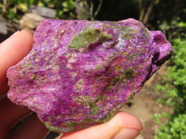 Natural Purple Stichtite & Serpentine Cobbed Pieces  x 13 From Barberton, South Africa - Toprock Gemstones and Minerals 