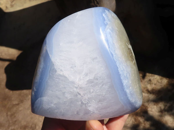 Polished Extra Large Blue Lace Agate Standing Free Form  x 1 From Nsanje, Malawi - Toprock Gemstones and Minerals 