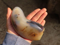 Polished Groovy Agate Standing Free Forms x 2 From Madagascar - Toprock Gemstones and Minerals