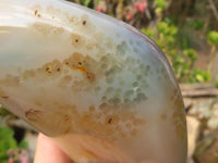 Polished Groovy Agate Standing Free Forms x 2 From Madagascar - Toprock Gemstones and Minerals