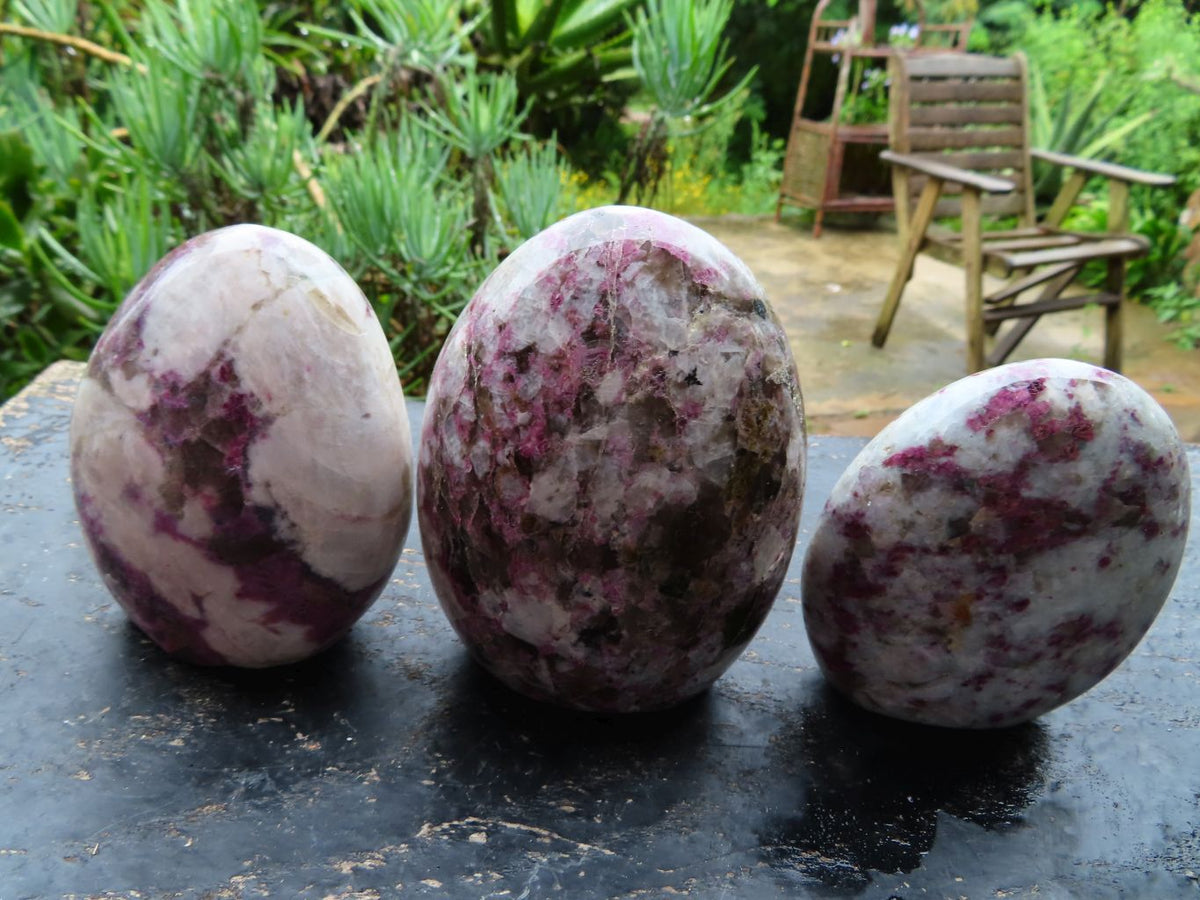 Polished Rubellite Standing Free Forms x 3 From Madagascar - TopRock