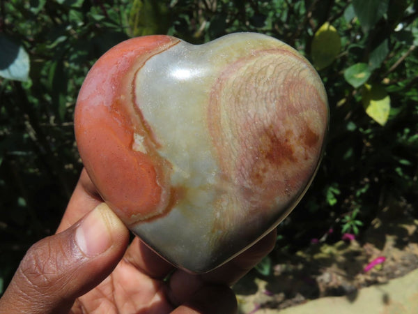 Polished Polychrome Jasper Gallets & Heart x 6 From Madagascar - TopRock