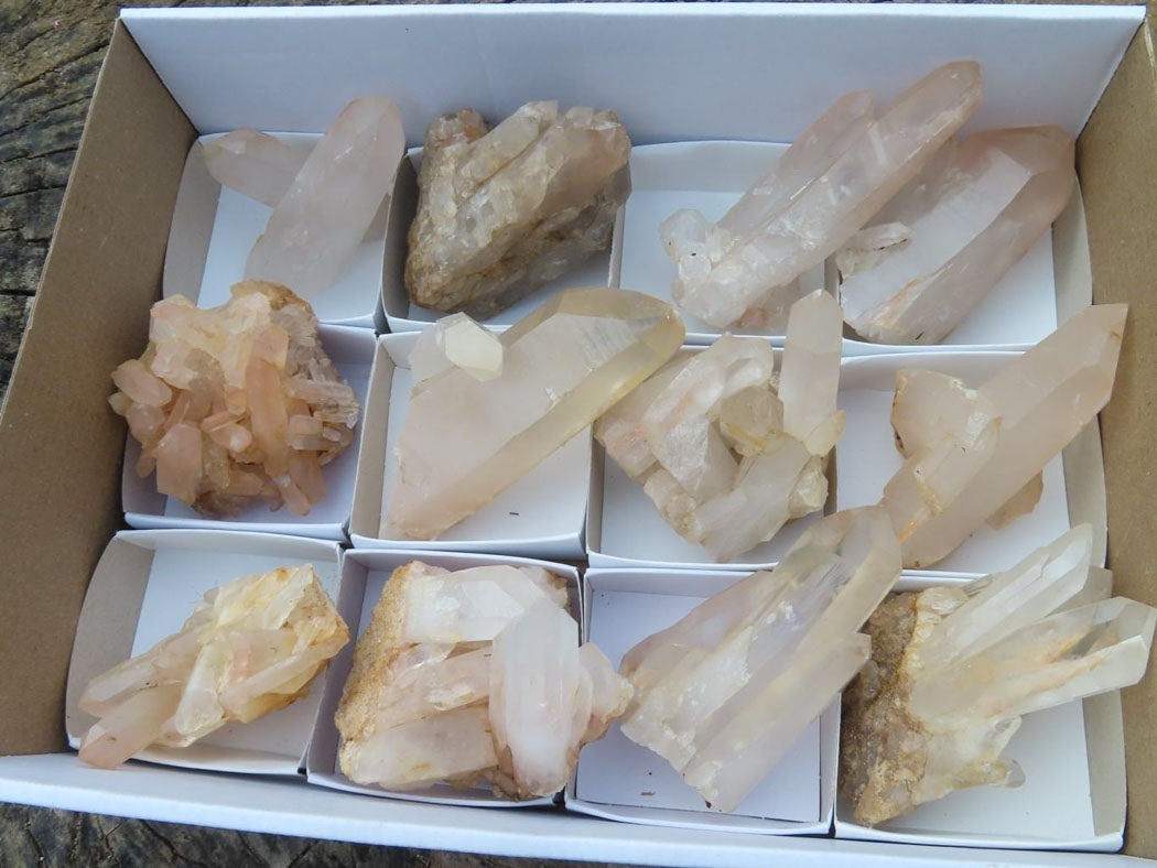Natural Madagascar Quartz Clusters x 12 From Madagascar - TopRock