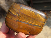Polished Golden Tigers Eye Free Forms x 2 From Prieska, Northern Cape - Toprock Gemstones and Minerals