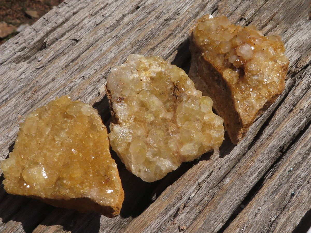 Natural Small Golden Limonite / Lemonite Quartz Clusters x 24 From Solwezi, Zambia - TopRock