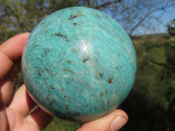 Polished Blue Kobi Amazonite Spheres x 2 From Madagascar - TopRock