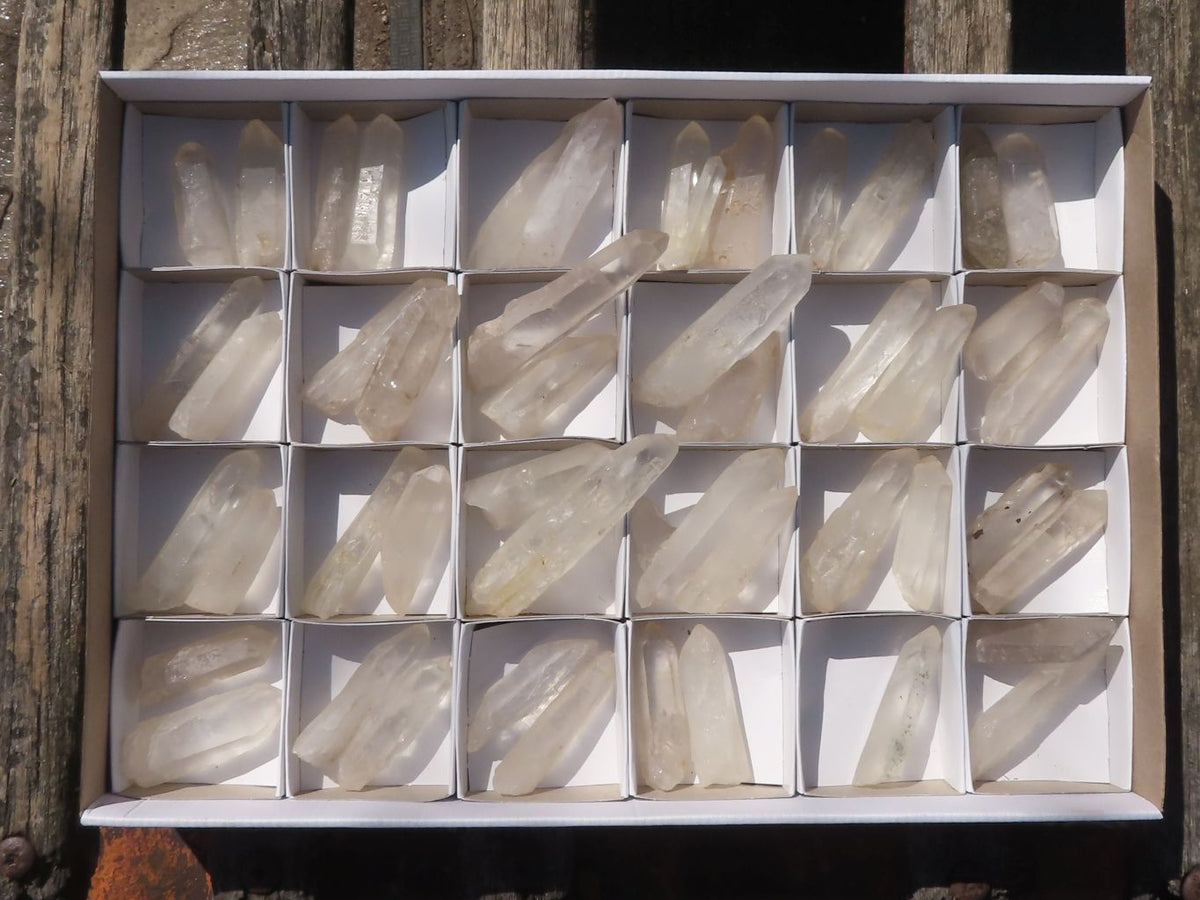 Natural Single Optic to Semi Optic Quartz Crystals x 48 From Madagascar - TopRock