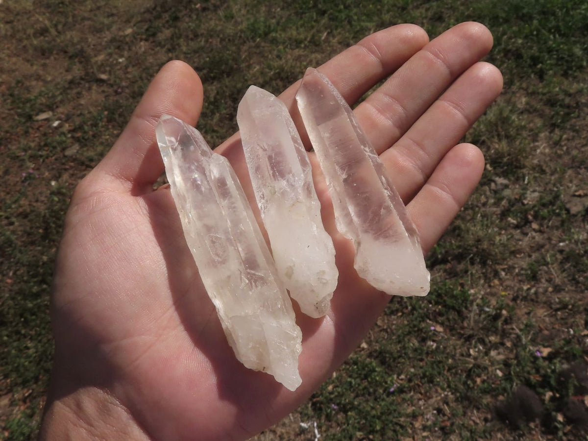 Natural Single Optic to Semi Optic Quartz Crystals x 48 From Madagascar - TopRock