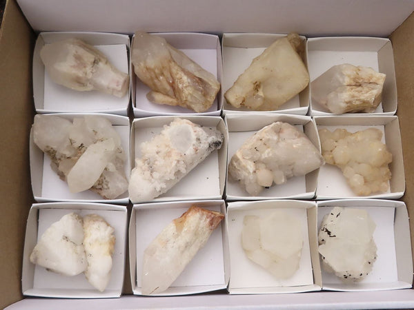 Natural Pineapple Candle Quartz Crystals x 12 From Madagascar - TopRock