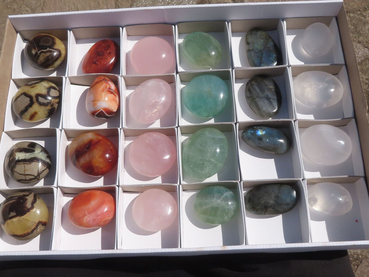 Polished Lovely Mixed Selection Of Palm Stones x 24 From Madagascar - TopRock