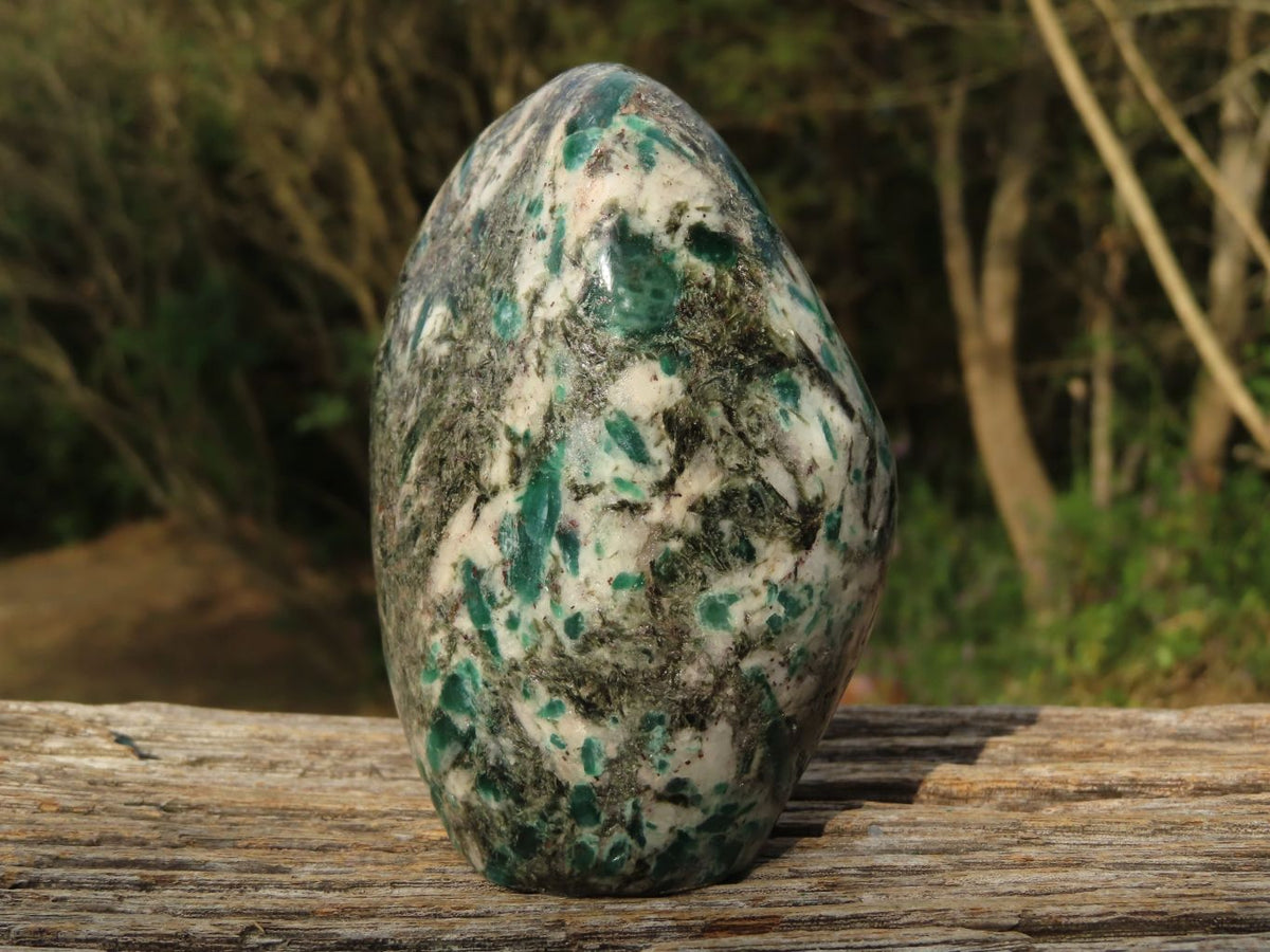 Polished Green Emerald In Matrix Standing Free Forms x 2 From Zimbabwe - TopRock