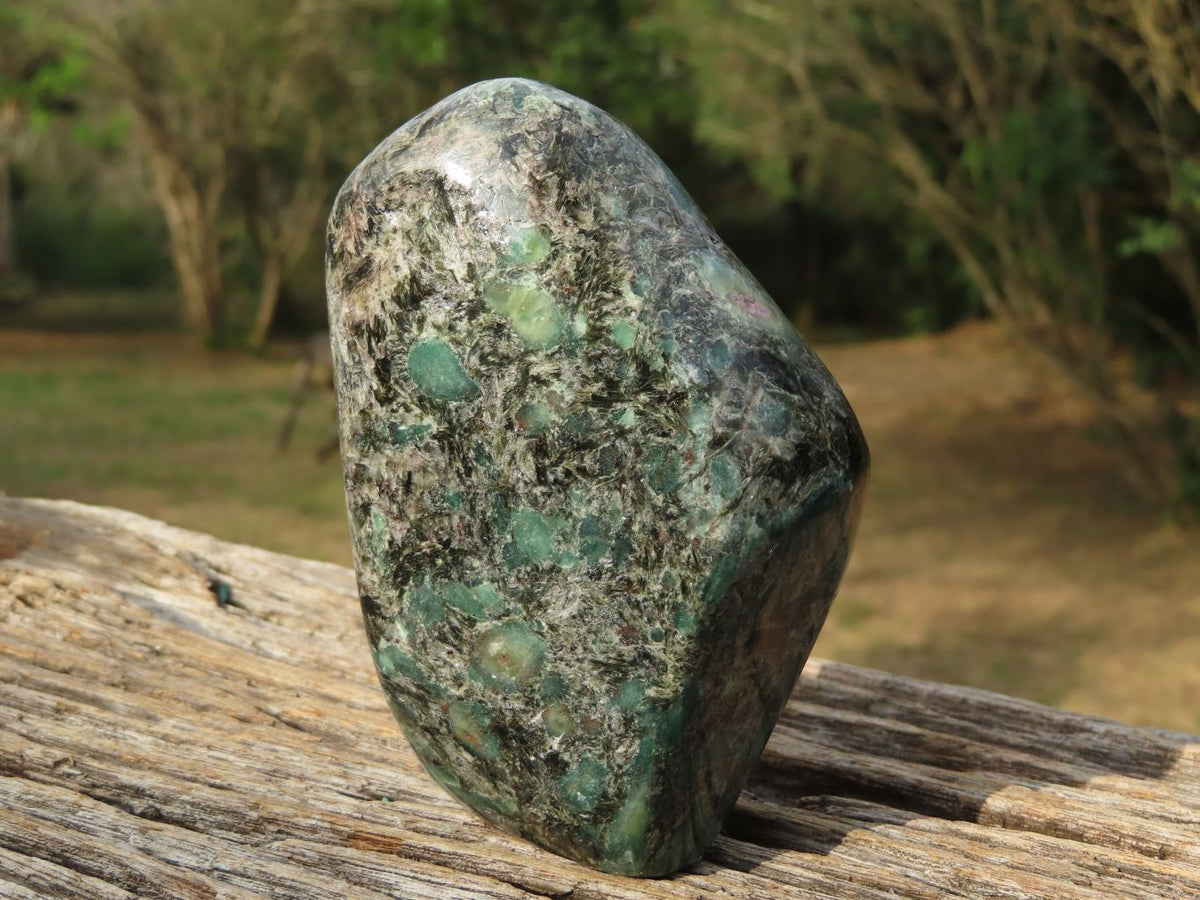 Polished Green Emerald In Matrix Standing Free Forms x 2 From Zimbabwe - TopRock